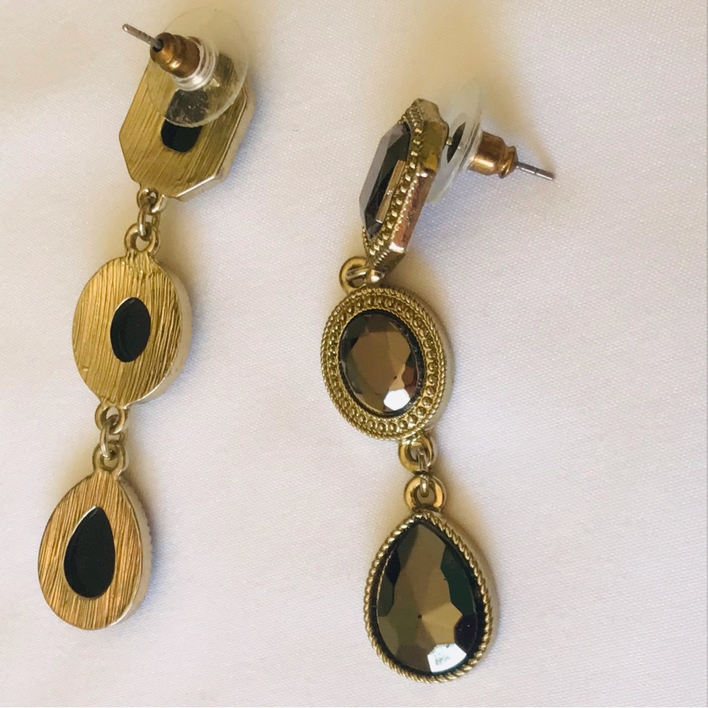 Dangly Bronzy Colored Earrings Elegant